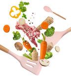 Silicone Kitchenware Cooking Utensils Set Non-stick Cookware Spatula Shovel Egg Beaters Wooden Handle Kitchen Cooking Tool Set