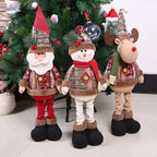 Christmas Dolls Tree Decor Standing Santa, Snowman and Reindeer Figurines  for Home Decor Birthday Gifts Merry Christmas