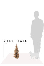2' Pre-Lit Brown Burlap Base Christmas Tree