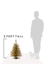 2' Prelit Tabletop Christmas Tree - Champagne