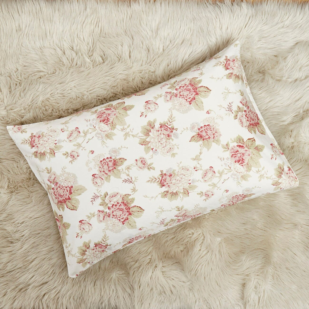 DaDa Bedding Hint of Mint Floral Cotton Flat Sheet Set
