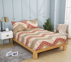 DaDa Bedding Cranberry Sage Floral Fitted Sheet Set