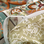 DaDalogy Coral Teal Floral Paisley Duvet Cover Set