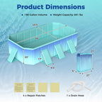 Portable Above Ground Swimming Pool with 8 Support Panels