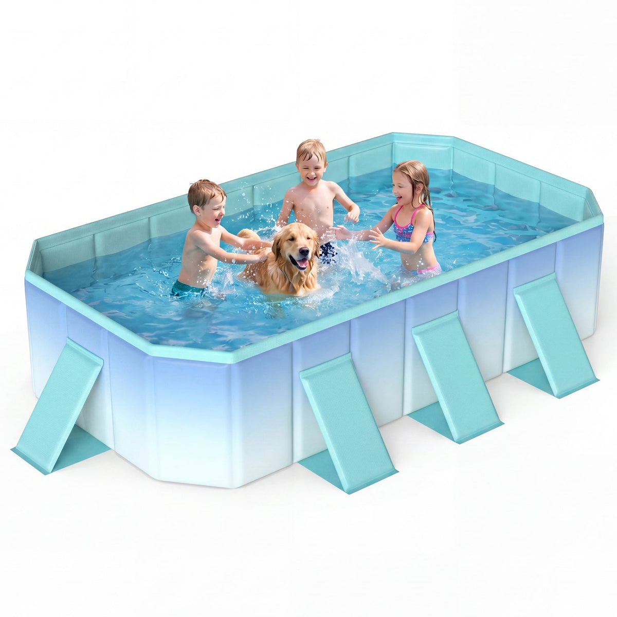 Portable Above Ground Swimming Pool with 8 Support Panels