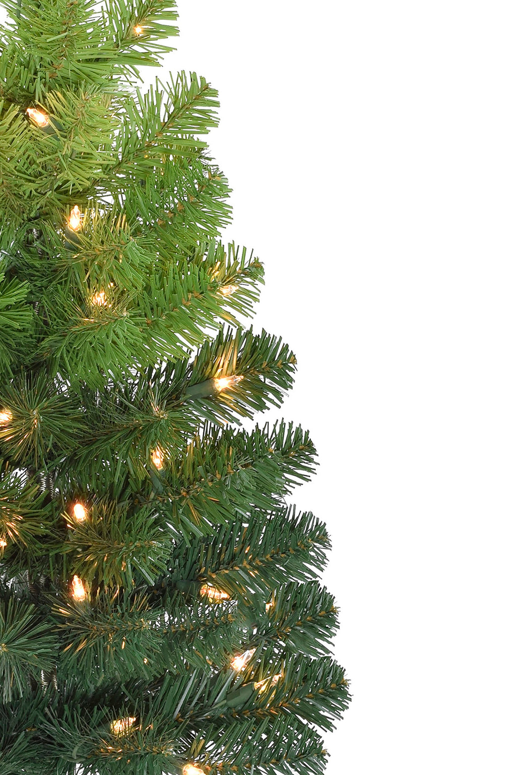 24" Pre-lit Tabletop Ombre Green Christmas Tree with Plastic Stand