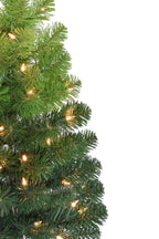 24" Pre-lit Tabletop Ombre Green Christmas Tree with Plastic Stand