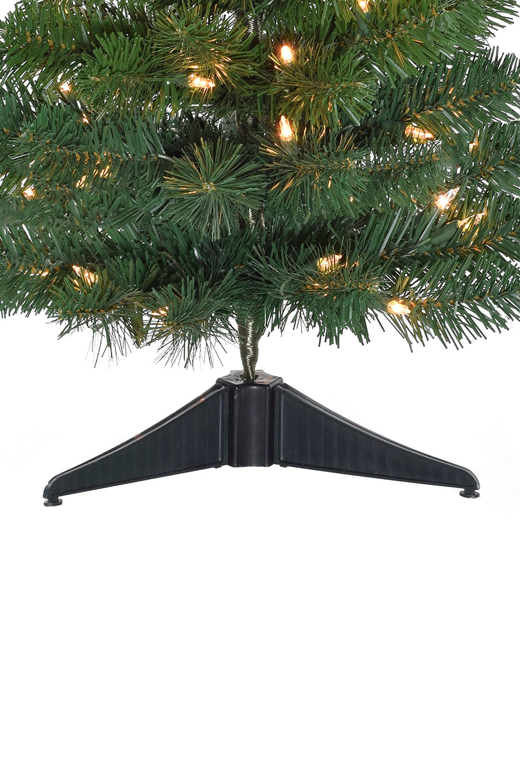 24" Pre-lit Tabletop Ombre Green Christmas Tree with Plastic Stand