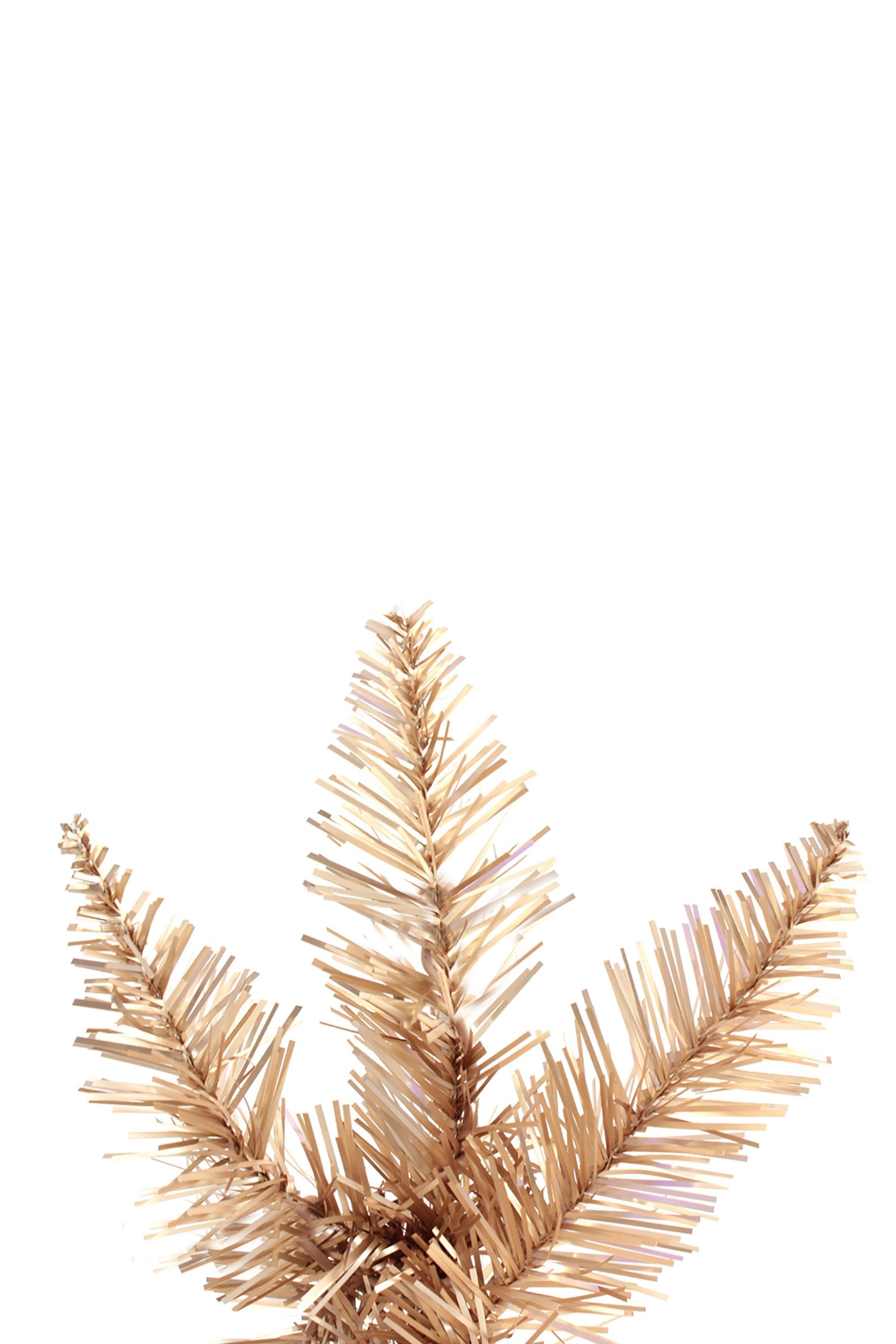 Rose Gold Slim Christmas Tree Unlit with Metal Stand