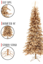 Rose Gold Slim Christmas Tree Unlit with Metal Stand