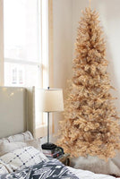 Rose Gold Slim Christmas Tree Unlit with Metal Stand