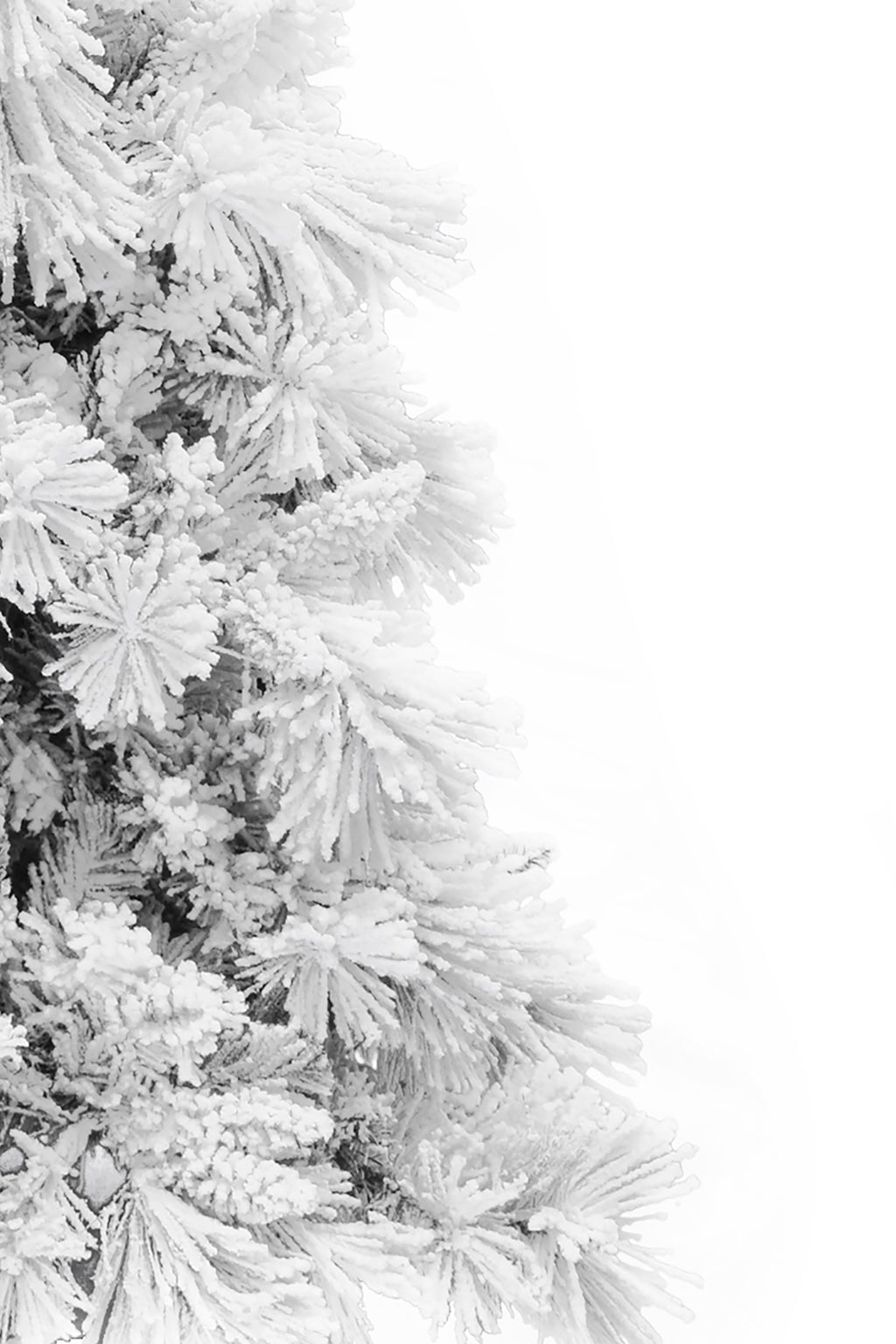 7.5' Slim Snow Flocked Atka Christmas Tree with Metal Stand and Instant Connect