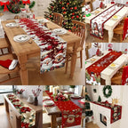 New New Year Christmas Table Runner Snowman Santa Claus Christmas Tablecloth Navidad Gift Elk Table Decor Christmas Party