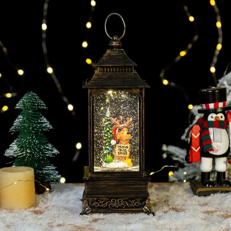LED Christmas Lanterns Crystal Balls Music Boxes Snowflakes Snowfall Lanterns Christmas and New Year Gifts Hanging Ornaments