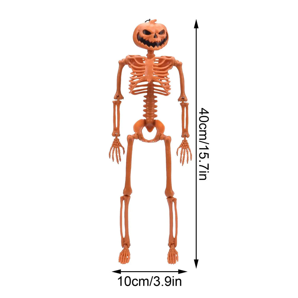 Halloween Person Size Skeleton Hanging Props Poseable Movable Fake Human Skull Bones Haunted House Party Decoration