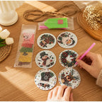 Christmas Diamond Painting Kit DIy Christmas Wooden Ornaments Xmas Snowman Reindeer Hanging Decor Relaxing Project Holiday Gifts