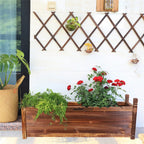 Outdoor Wood Planter Box Raised Garden Bed for Flowers And Vegetables