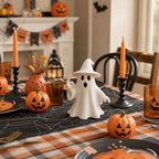 Halloween ghost ornament, 3D printed funny ghost figurine in an OK pose, suitable for home decoration, living room, bedroom