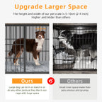 Wooden Dog Crate Furniture with Metal Frame, Large Indoor Dog Kennel End Table, Stylish Pet Cage with 3 Doors and Removable Tray