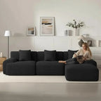 107in Modular Sectional Sofa with Ottoman L-Shape Deep Seat Corduroy Memory Foam No Assembly Living Room Furniture Custom
