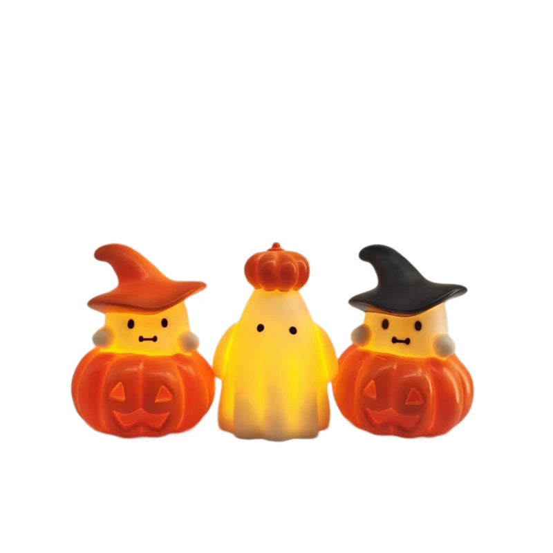 Halloween Pumpkin & Ghost Night Light Luminous Ornament Creative Decoration Party Decor Prop For Halloween Party Holiday Gift