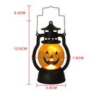 Halloween LED Hanging Pumpkin Lantern Light Ghost Lamp Candle Light Retro Small Oil Lamp Halloween Party Home Decor Horror Props