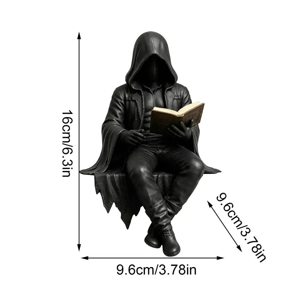 Halloween  Aesthetic Spooky Statue Figurine Bookshelf Decor Goth Fantasy Art Mystery Man Decor for Table Centerpiece Shelf
