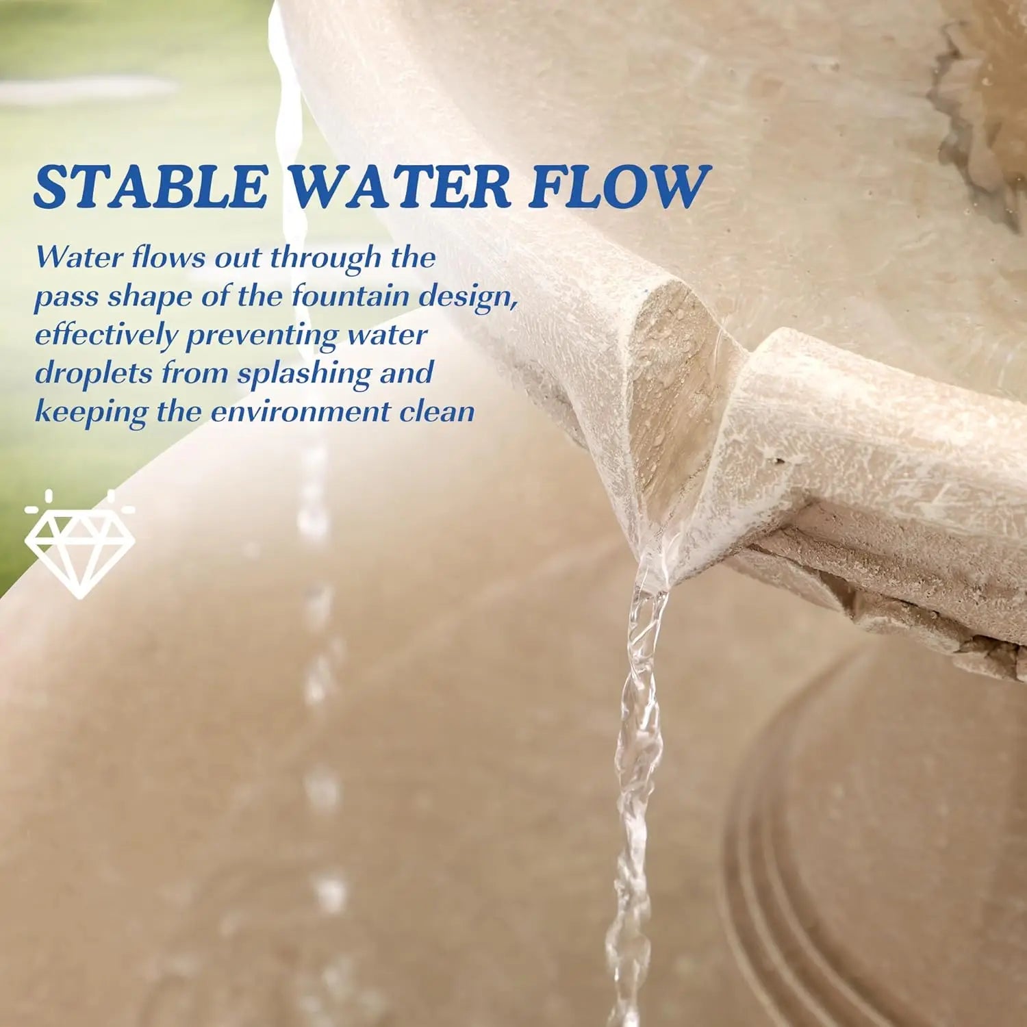 Large Cascading Resin Floor Standing Water Fountain With Pump For Indoor Outdoor Patio Yard Home Garden Decor