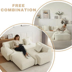 107in Modular Sectional Sofa with Ottoman L-Shape Deep Seat Corduroy Memory Foam No Assembly Living Room Furniture Custom