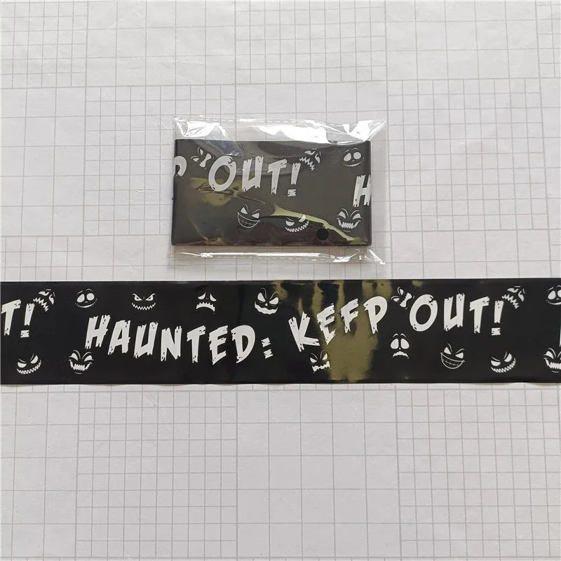 Halloween Party Decoration Warning Tape Scary Caution Tape Roll Hazard Warning Tape Indoor Outdoor Spooky DIY Prop Decorations