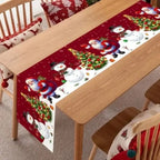 New New Year Christmas Table Runner Snowman Santa Claus Christmas Tablecloth Navidad Gift Elk Table Decor Christmas Party