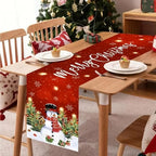 New New Year Christmas Table Runner Snowman Santa Claus Christmas Tablecloth Navidad Gift Elk Table Decor Christmas Party