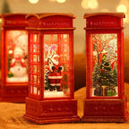 Christmas Phone Booth Lights Santa Claus Snowman Gifts Window Scene Ornament Christmas Party Decortion Xmas Party Home