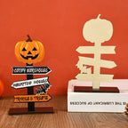 Halloween Wooden Ornament Ghost Pumpkin Skull Horror Desktop Decoration For Kids Halloween Party Supplies
