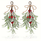 Frost Mistletoe Decorations Versatile Artificial Christmas Ornaments for Trees Fireplaces Holiday Home Wedding Party Decoration