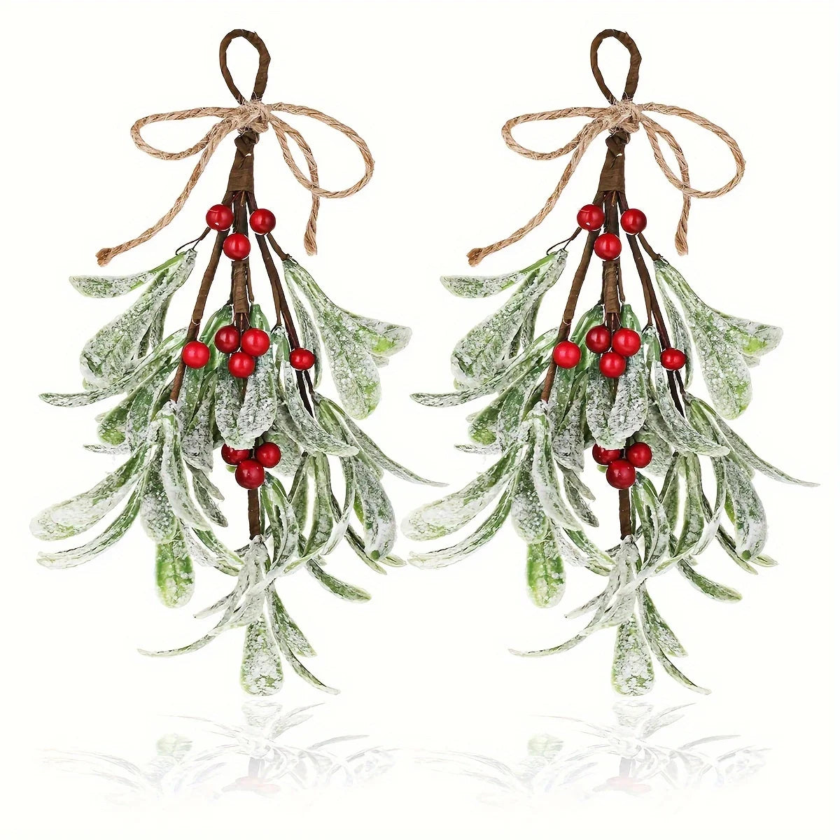 Frost Mistletoe Decorations Versatile Artificial Christmas Ornaments for Trees Fireplaces Holiday Home Wedding Party Decoration