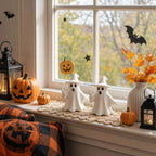 Halloween ghost ornament, 3D printed funny ghost figurine in an OK pose, suitable for home decoration, living room, bedroom
