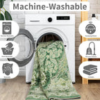 Area Rugs for Living Room, Machine Washable Vintage Rug, Non-Slip Low Pile Throw Rugs with Rubber Backing Washable Carpet