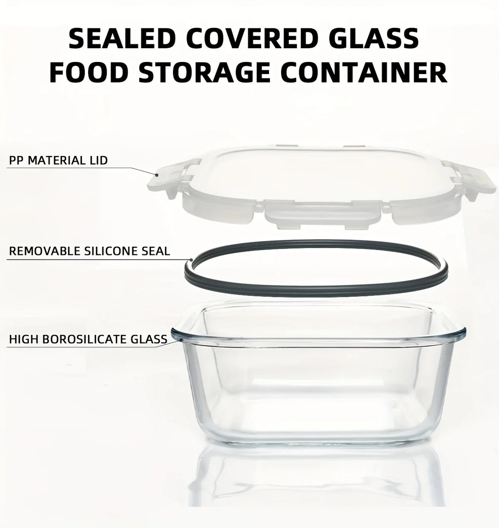 24PCS (12containers+12lids) High Borosilicate Glass Food Storage Containers Set - Leakproof Airtight Lids Perfect for Meal Prep
