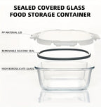 24PCS (12containers+12lids) High Borosilicate Glass Food Storage Containers Set - Leakproof Airtight Lids Perfect for Meal Prep