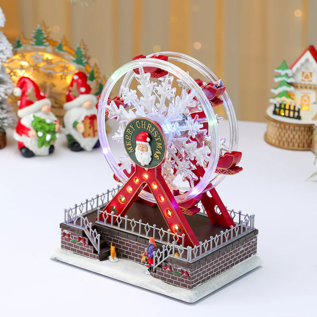 Christmas Shine Ferris Wheel Music Box Desktop Ornament Living Room Bedroom Store Display Window Festive Atmosphere Decoration