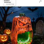 Halloween Horror Skull Face Pumpkin Candy Storage Box Voice-activated Glowing Pumpkin Ornaments Holiday Decorations  Birthday