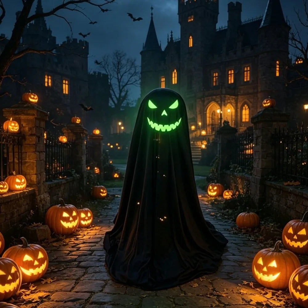 Luminous Halloween Standing Ghost Decor Adjustable Gothic Outdoor Light-up Ghost ED Lights Soft LED Lights Halloween Decor Prop