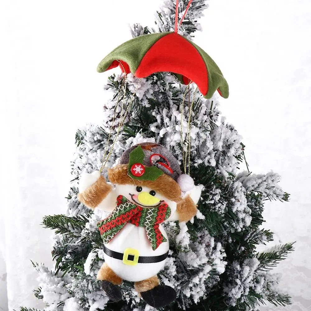 Navidad Snowman Xmas Hanging Ornament Santa Claus Parachute Pendant Christmas Decoration