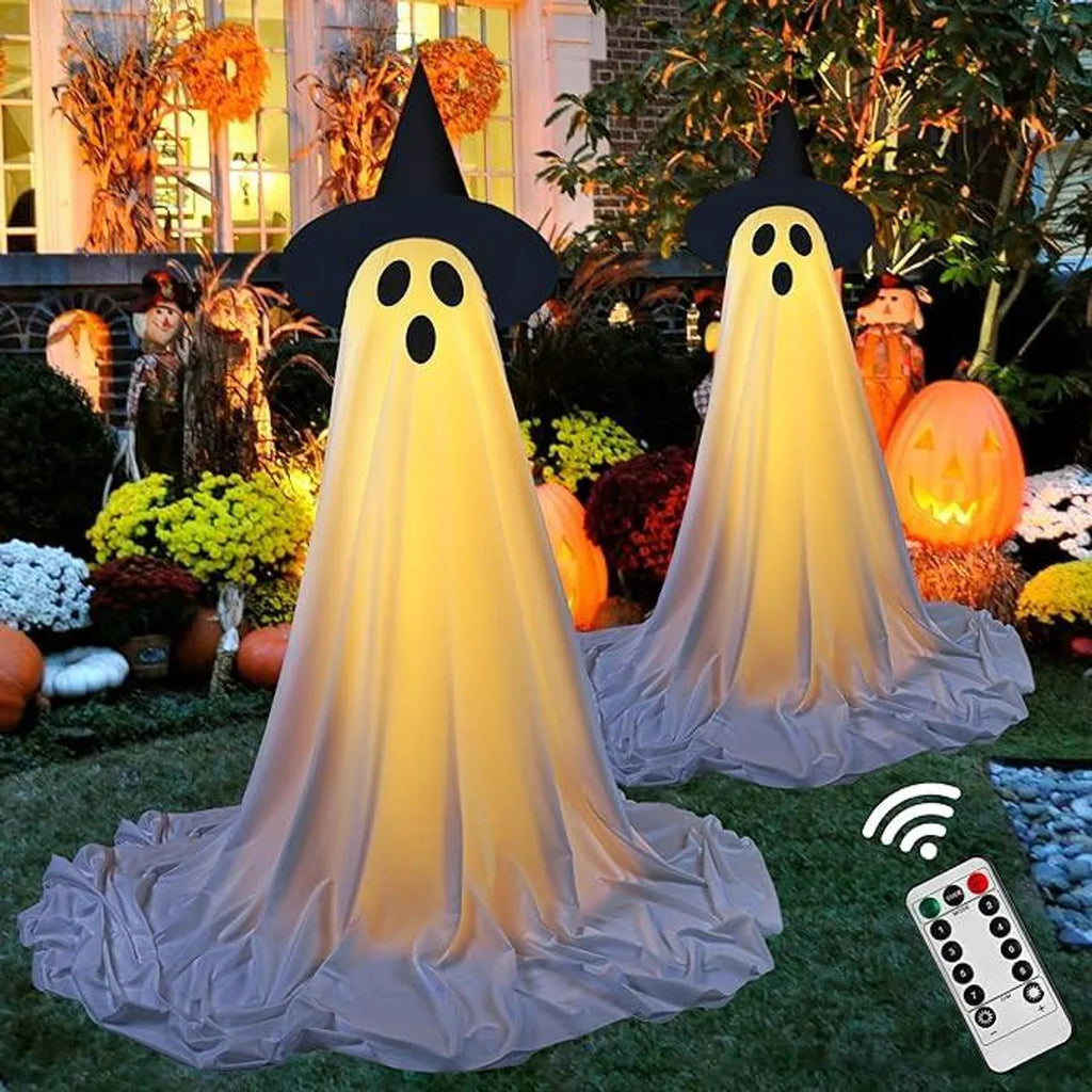Halloween Ghost Hanging with String Lights Spooky Ghost Lighted Spooky for Home Indoor Garden Yard Lawn Party Prop Decorat