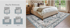 Area Rugs for Living Room, Machine Washable Vintage Rug, Non-Slip Low Pile Throw Rugs with Rubber Backing Washable Carpet