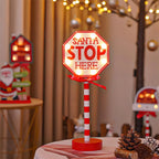 Christmas Stop Here Decor Santa Stop Here Tree Topper Desk Lamp LED Santa Stop Here Tree Topper Window Decorative Lights