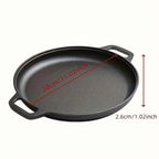 Multifunctional Cast Iron Skillet Non-Stick Design for Pizza Grilling Pancakes Compatible with All Stove Types