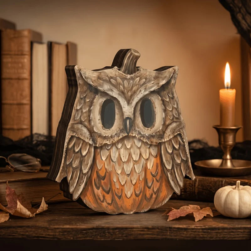 Halloween Interior Decoration Autumn Decoration Retro Wooden Blocks Shelf Decoration Ghosts Black Cats Pumpkins Skeletons Witche