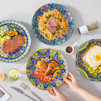 Vancasso 12/16/18/24 Piece Ceramic Dinnerware Set Stoneware Bohemian Style with Dinner/Dessert Plate/Cereal/Pasta Bowl For 6